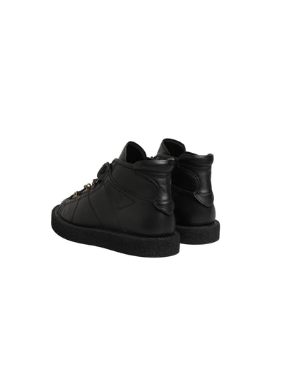 Black Leather Lace Up Men Ankle Boots Shoes