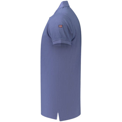 Blue Cotton Mens Polo