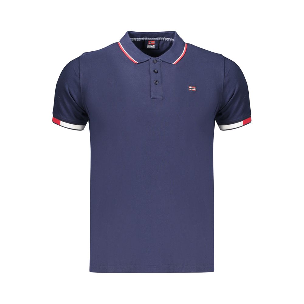 Blue Cotton Men's Polo Shirt