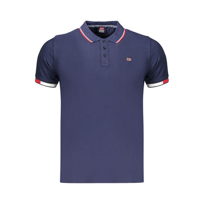 Blue Cotton Men's Polo Shirt