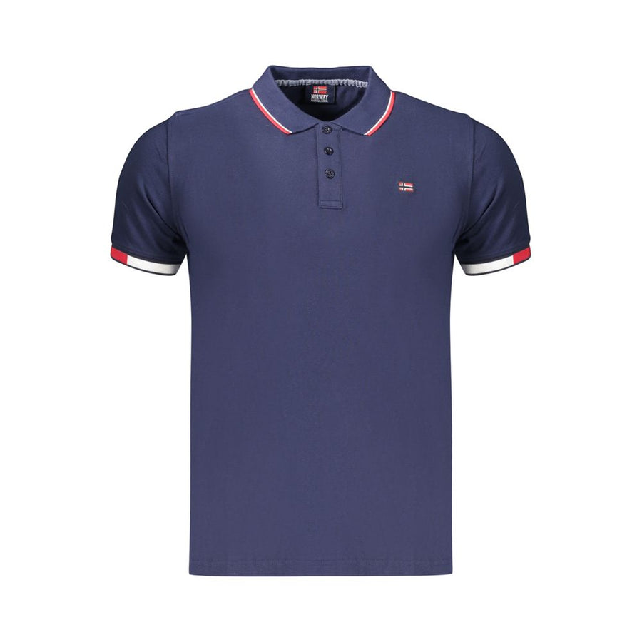 Blue Cotton Men's Polo Shirt