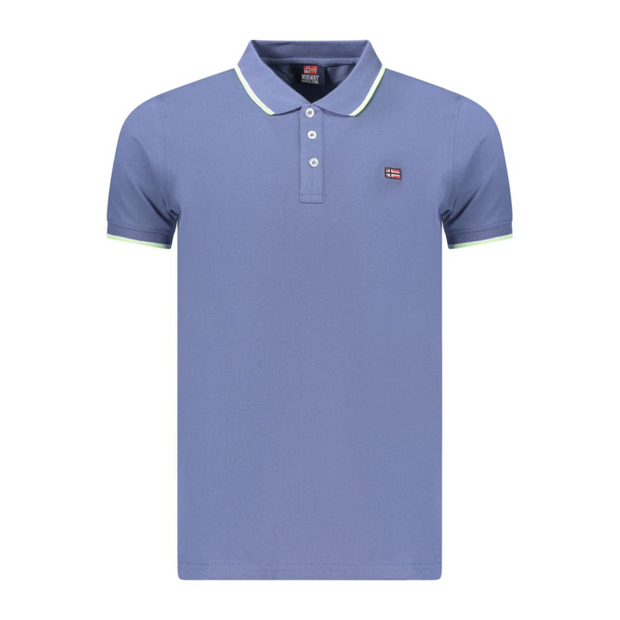 Blue Cotton Men's Polo Shirt