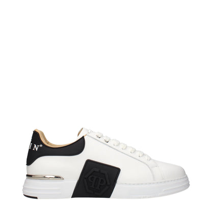 White Leather Low Top Sneakers
