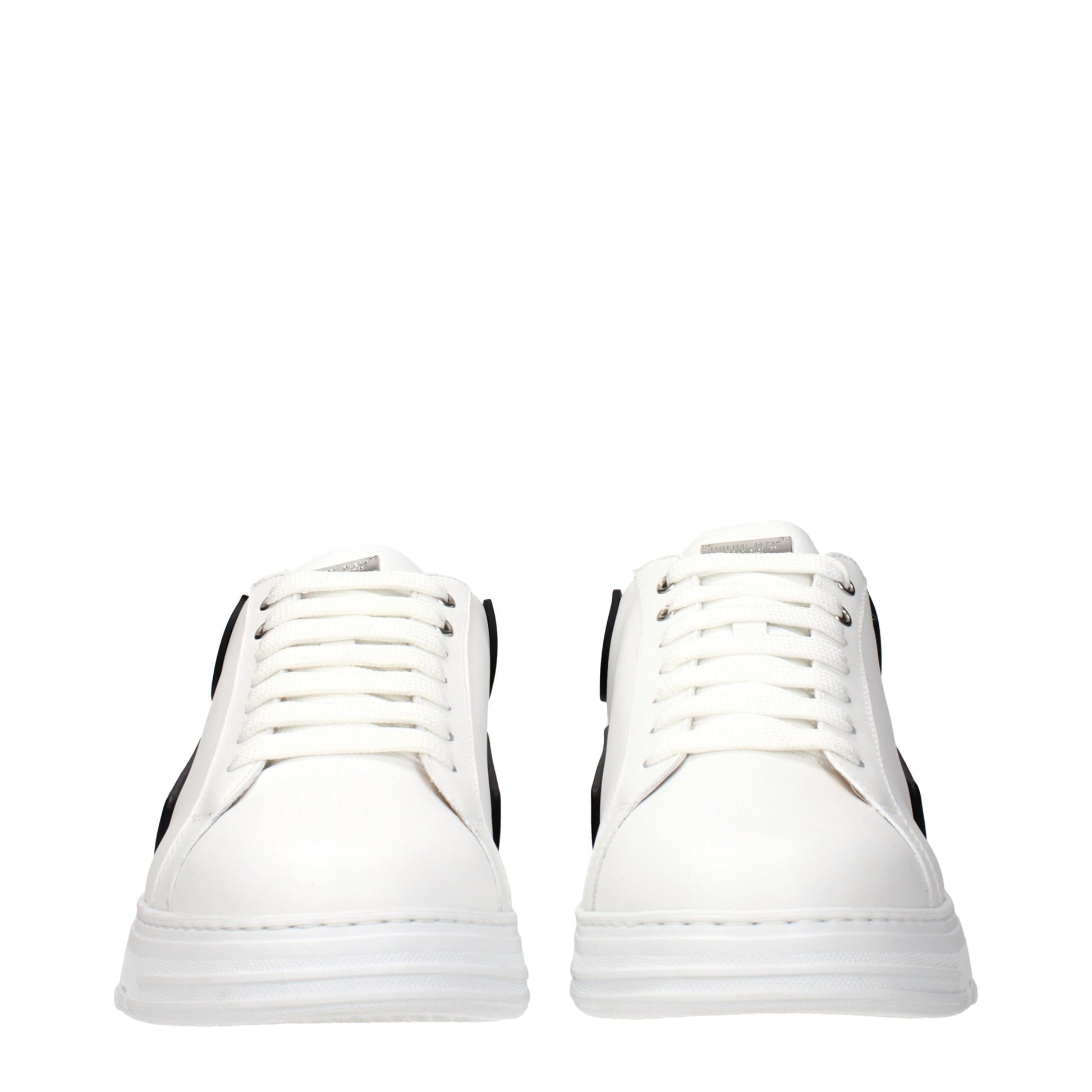White Leather Low Top Sneakers