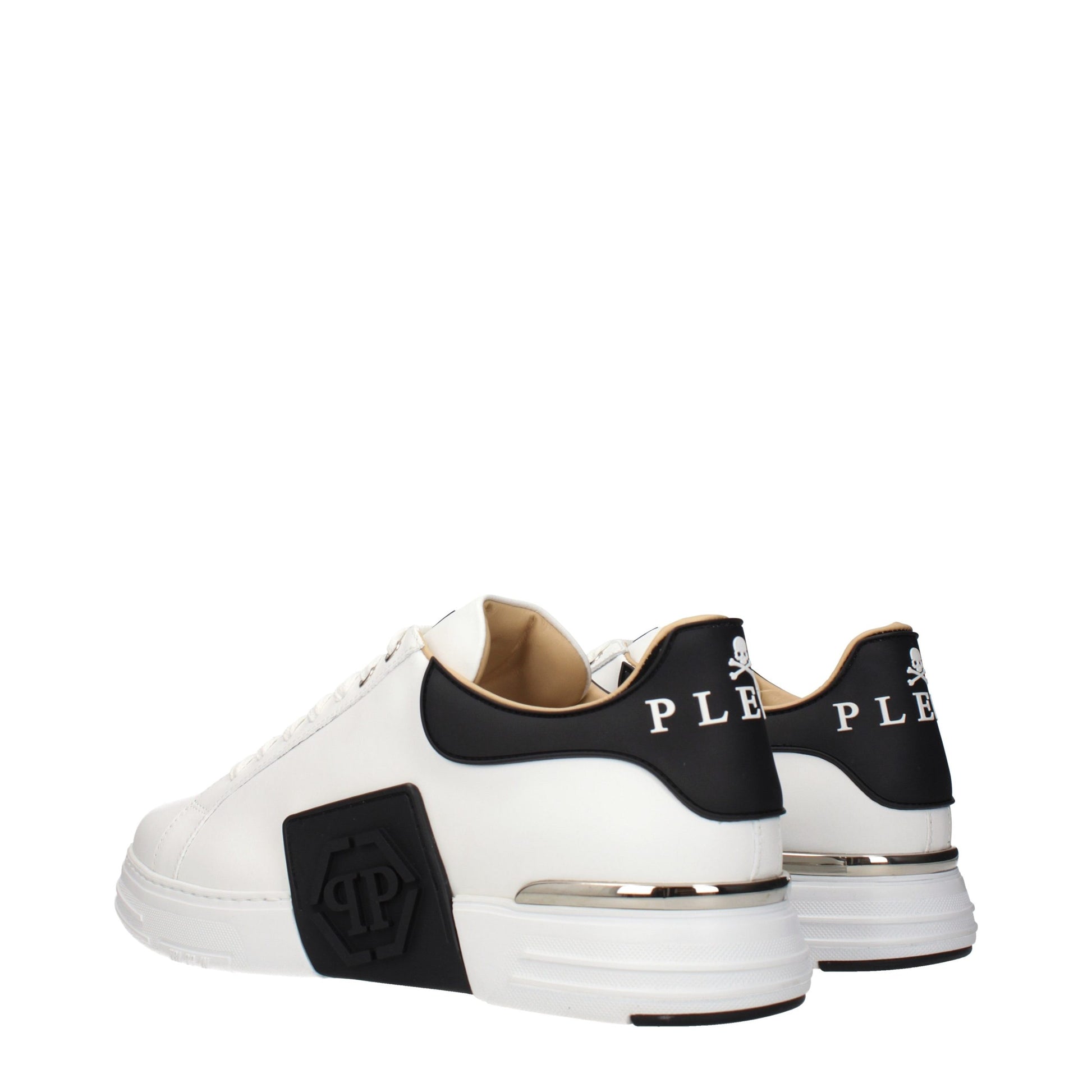 White Leather Low Top Sneakers