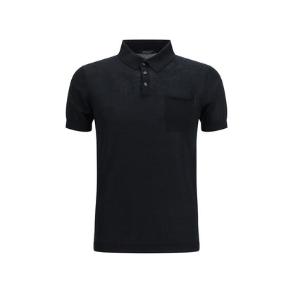 Black Cotton Polo Shirt