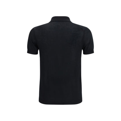 Black Cotton Polo Shirt