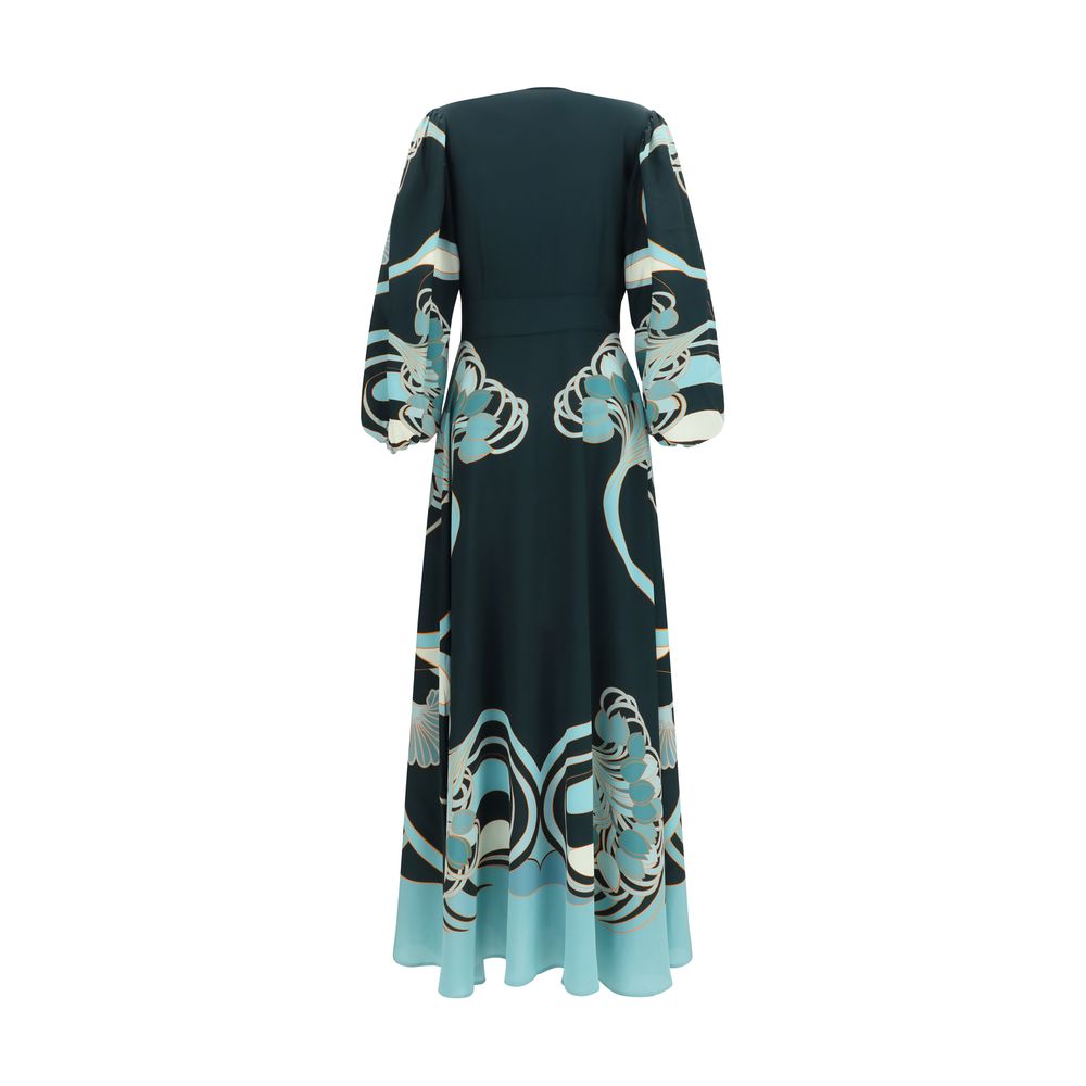 Blue Silk Casual Dress