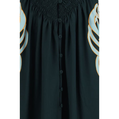 Blue Silk Casual Dress