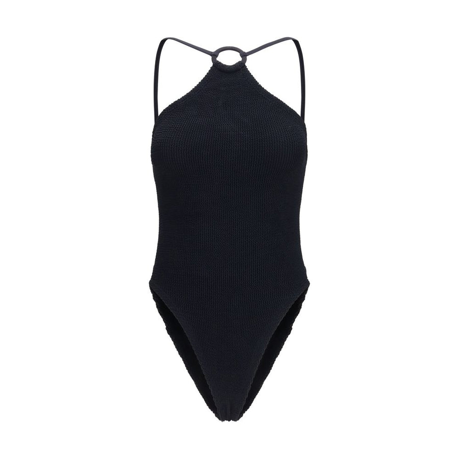 Black Polyamide One-Piece Swimsuit