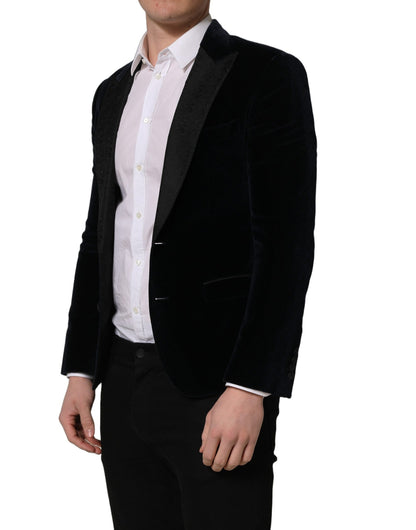 Black Cotton Single Breasted Jacket Blazer