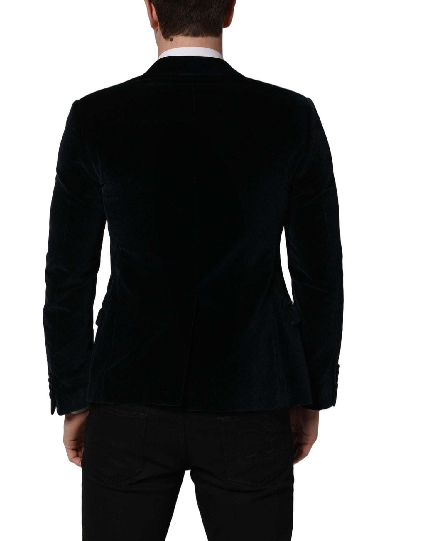 Black Cotton Single Breasted Jacket Blazer