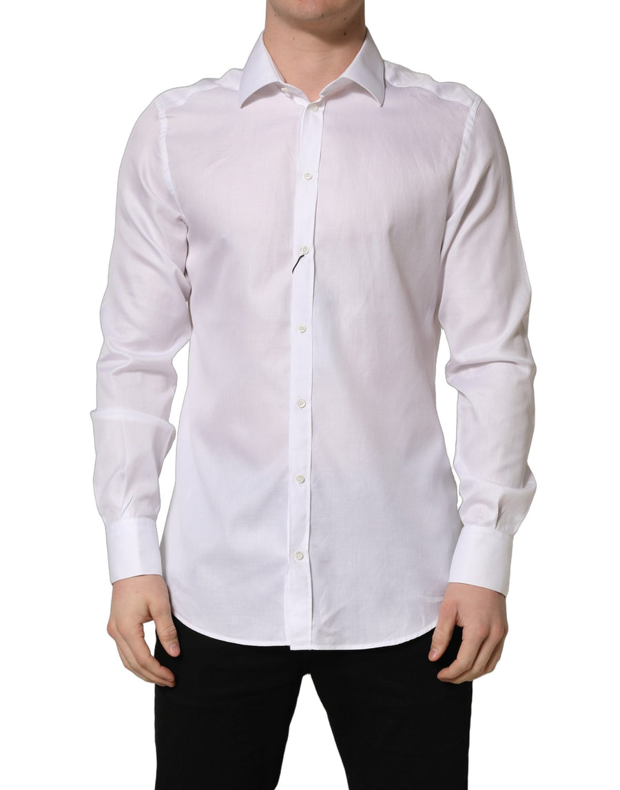 White Cotton Collared Dress Formal Men Shirt