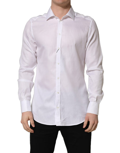 White Cotton Collared Dress Formal Men Shirt
