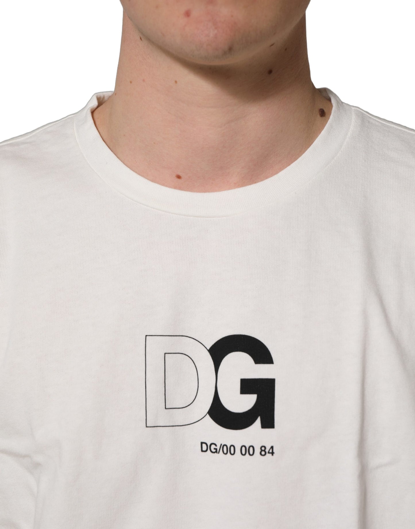 White DG Logo Crew Neck Short Sleeves T-shirt