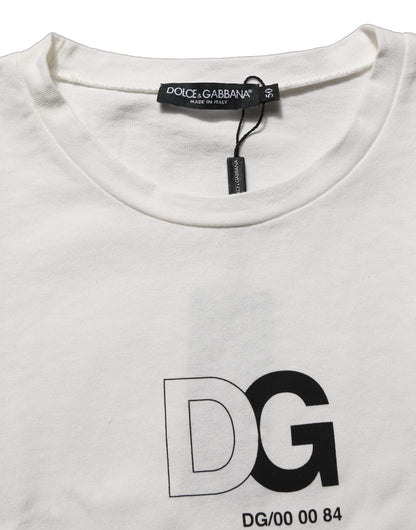 White DG Logo Crew Neck Short Sleeves T-shirt
