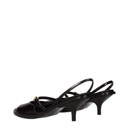 Brown Leather Platform Sandals