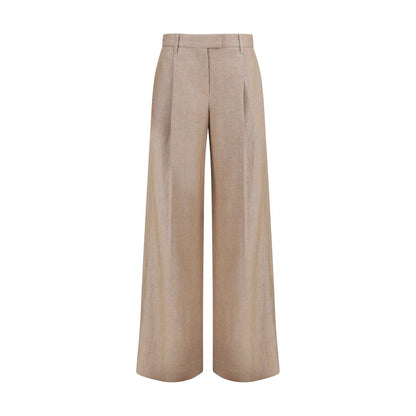 Beige Linen Casual Pants