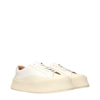 White Leather Platform Sneakers