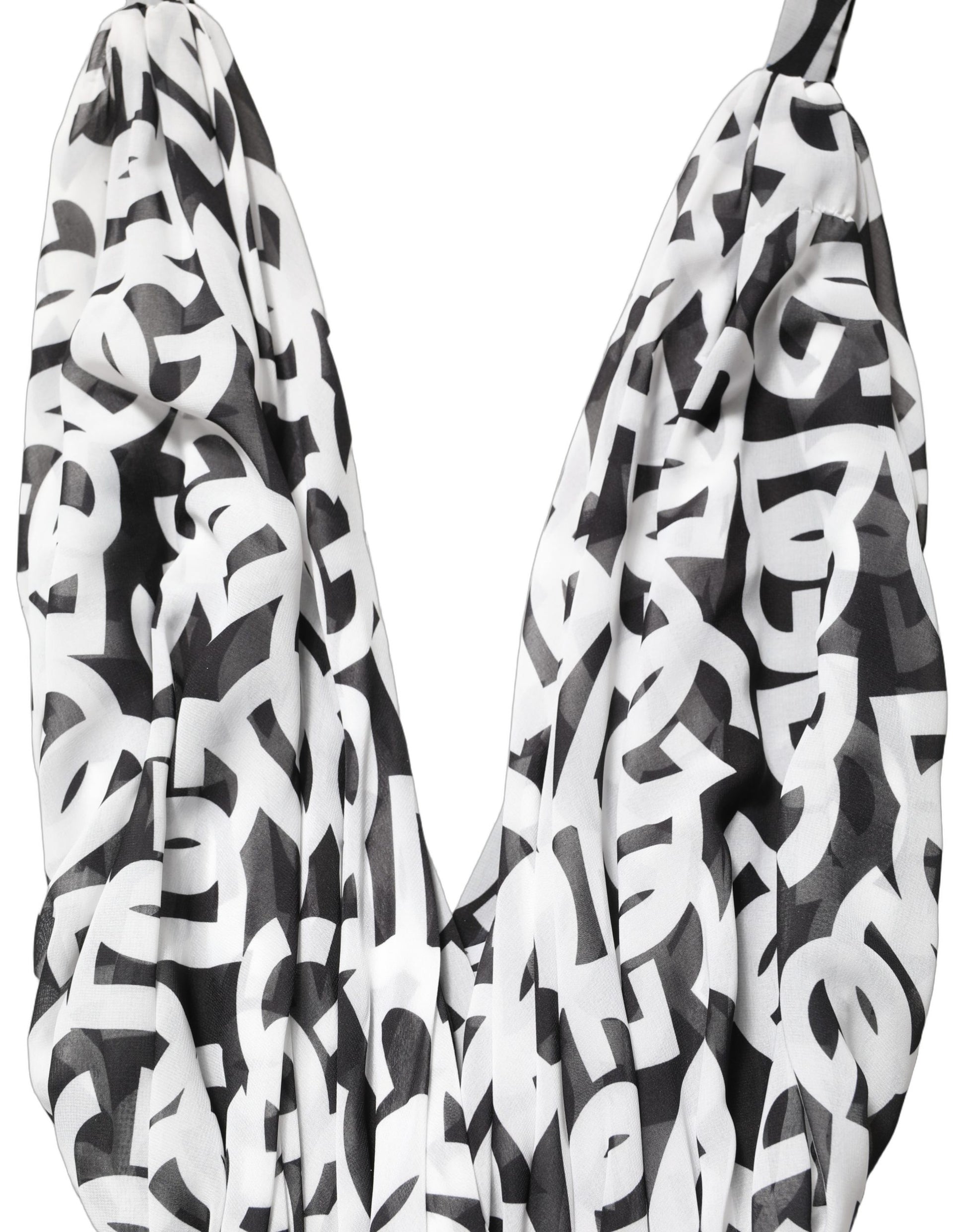 Black White Logo Sleeveless Floor Length Maxi Dress