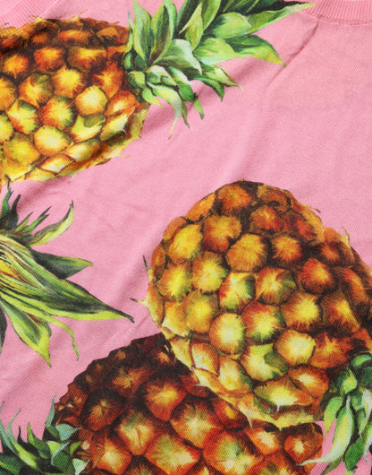 Pink Pineapple Roundneck Sleeveless Tank Top