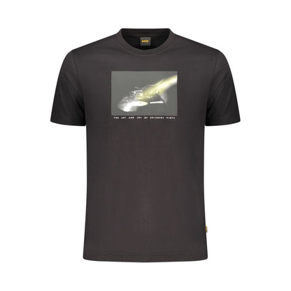 Black Cotton Men's T-Shirt