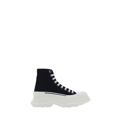 Black Fabric Platform Sneakers