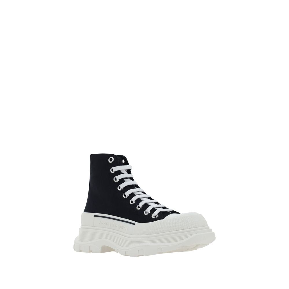 Black Fabric Platform Sneakers