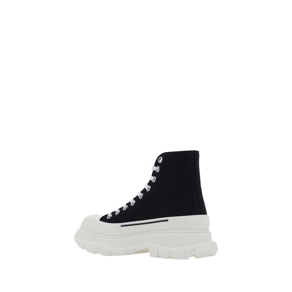 Black Fabric Platform Sneakers