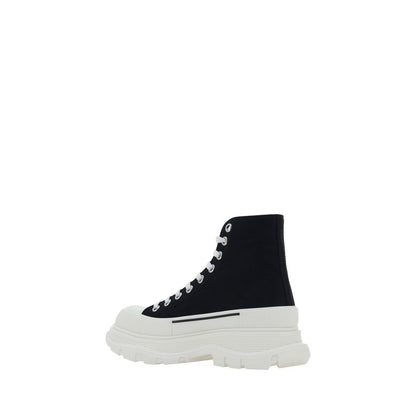 Black Fabric Platform Sneakers