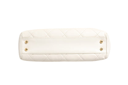 Shiny Calfskin Quilted Mini 22 White 1792563