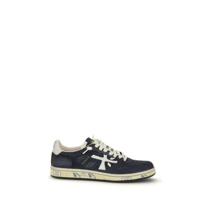 Blue Calf Leather Bos Taurus Low Top Sneakers