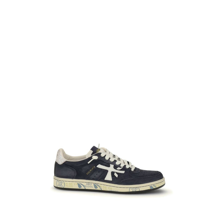 Blue Calf Leather Bos Taurus Low Top Sneakers