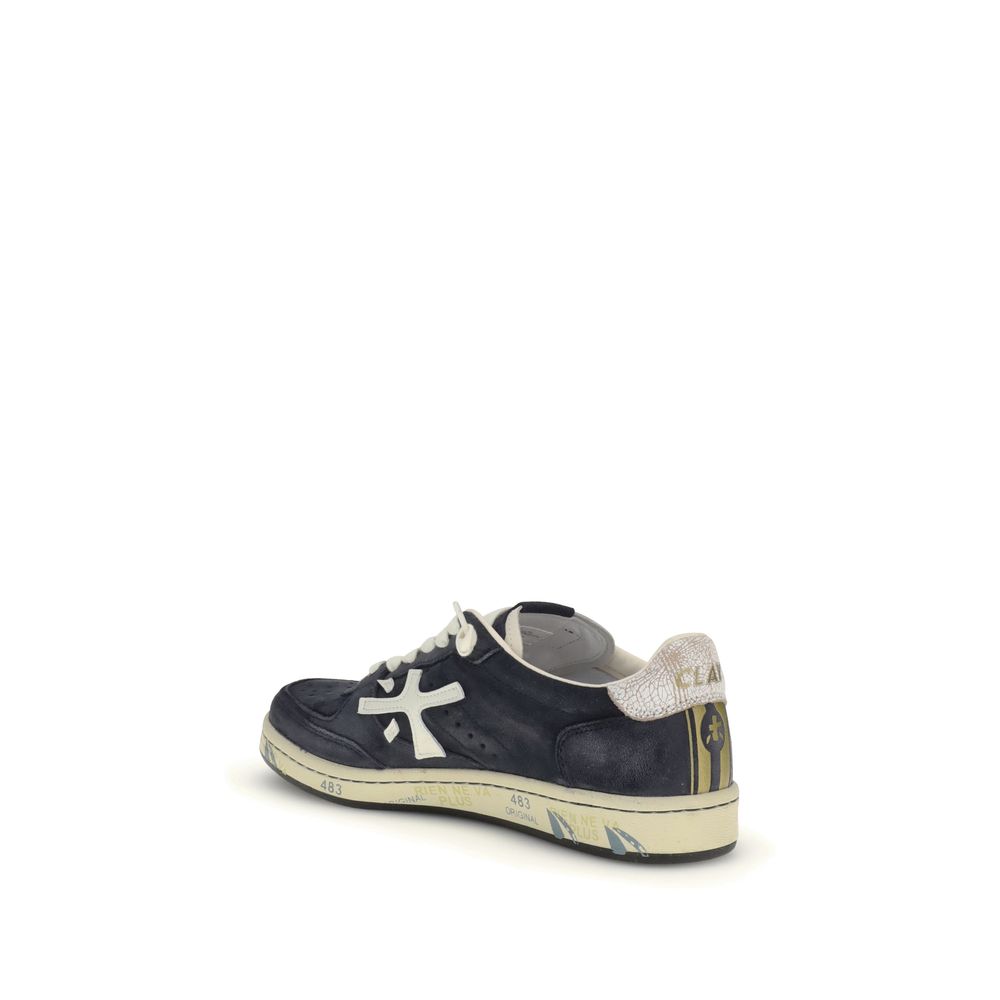 Blue Calf Leather Bos Taurus Low Top Sneakers