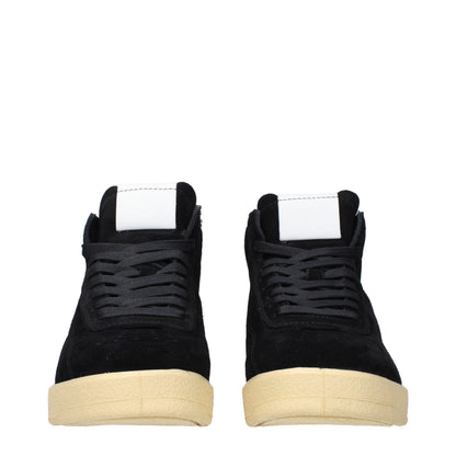 Black Leather High Top Sneakers