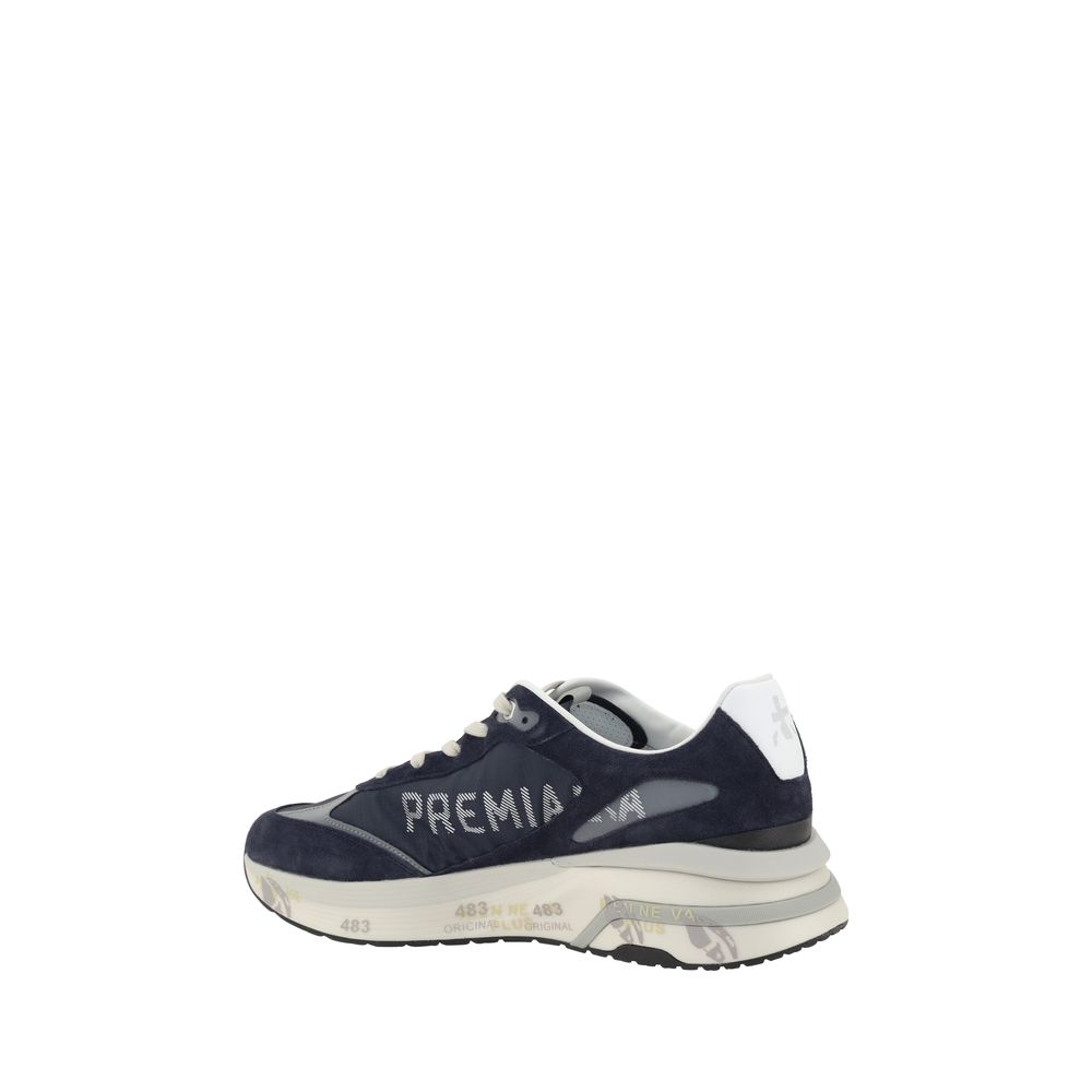 Blue Calf Leather Bos Taurus Athletic Sneakers