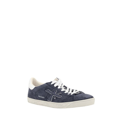 Blue Calf Leather Bos Taurus Low Top Sneakers