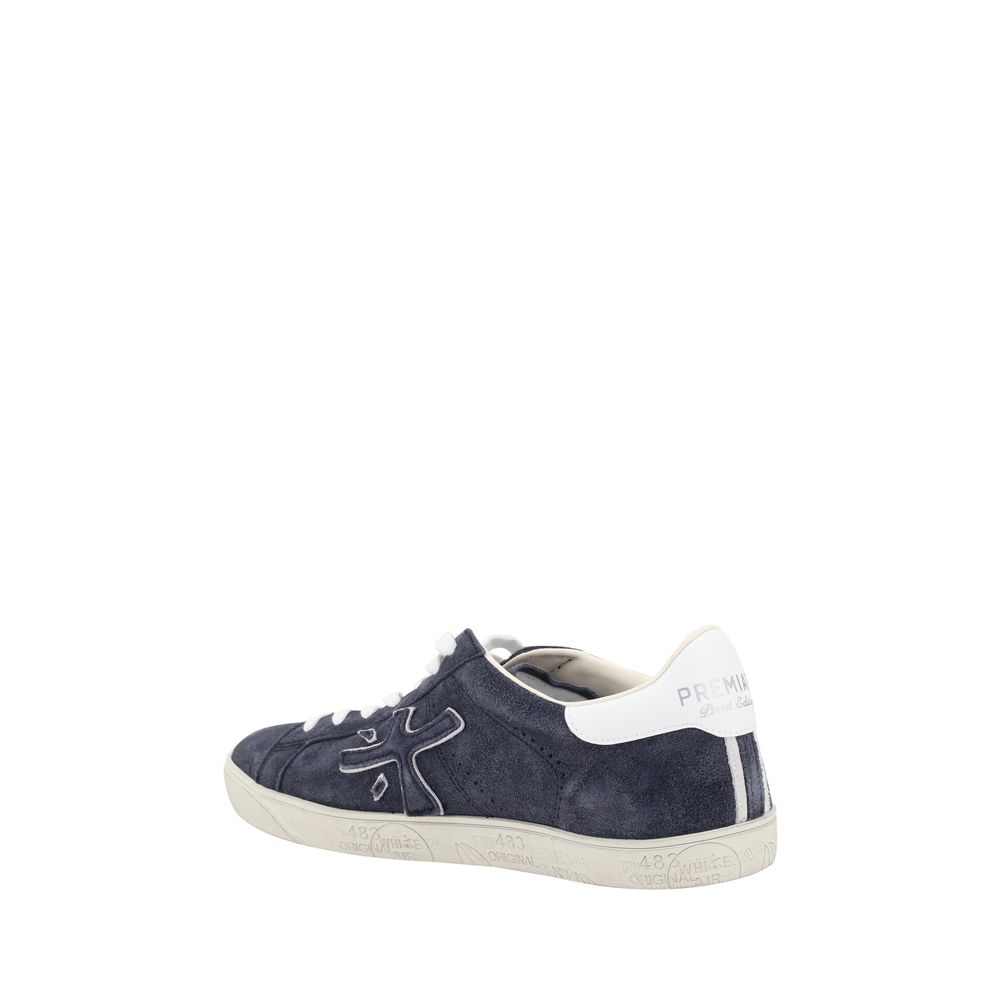 Blue Calf Leather Bos Taurus Low Top Sneakers