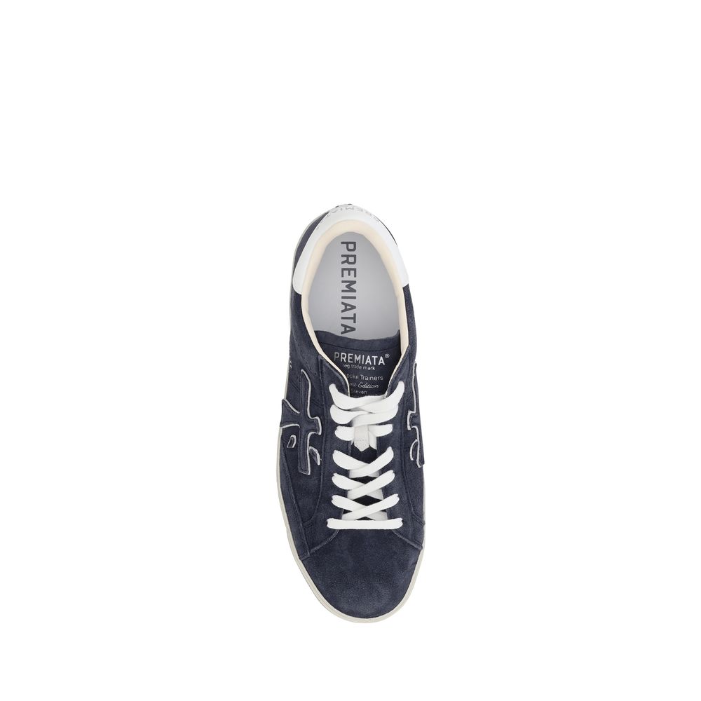 Blue Calf Leather Bos Taurus Low Top Sneakers