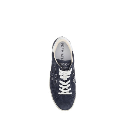 Blue Calf Leather Bos Taurus Low Top Sneakers