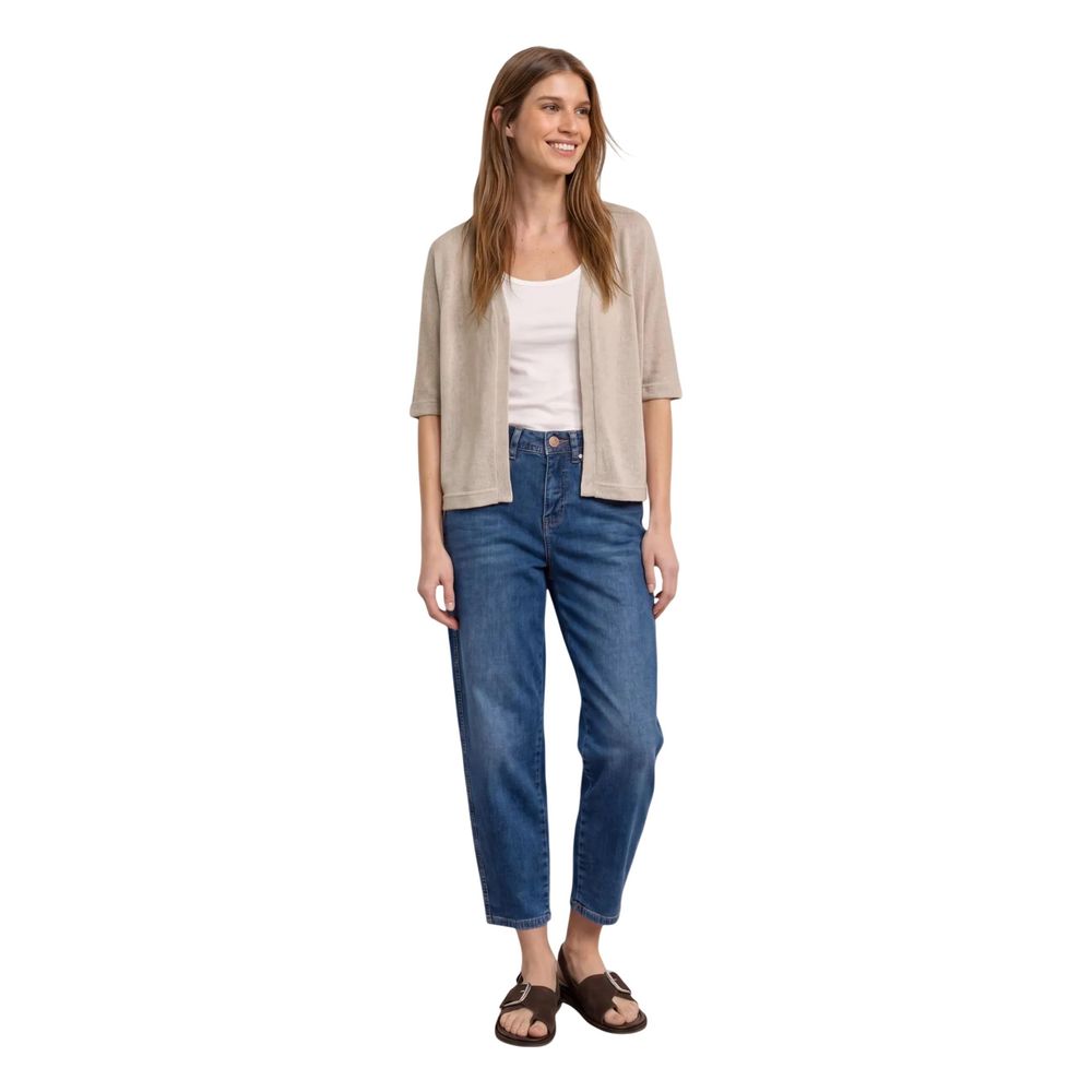 Gray Polyester Cardigan