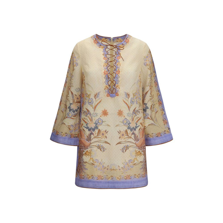 Multicolor Linen Casual Dress