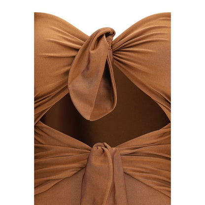 Beige Polyamide One-Piece Swimsuit