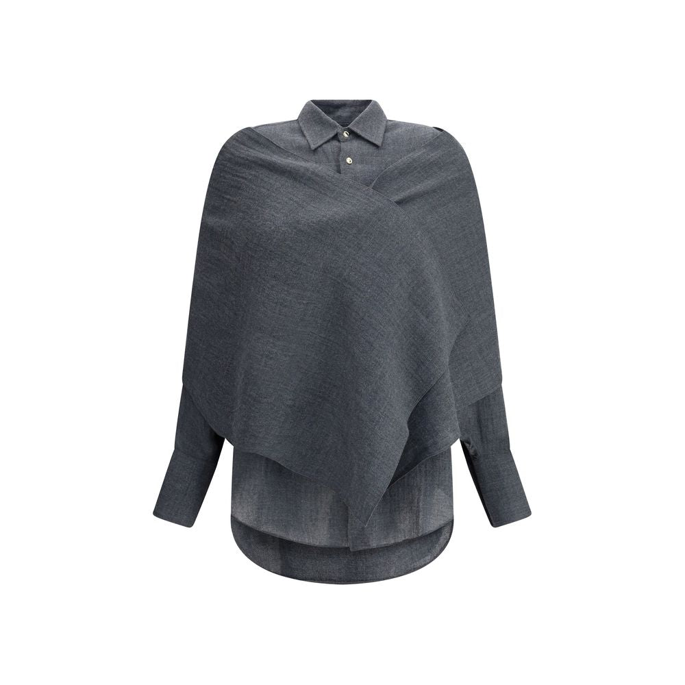 Gray Wool Dress Shirt
