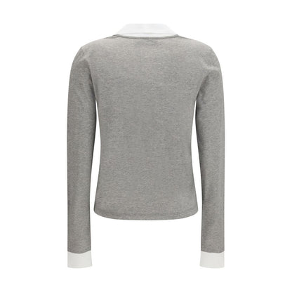 Gray Cotton Long Sleeve T-Shirt