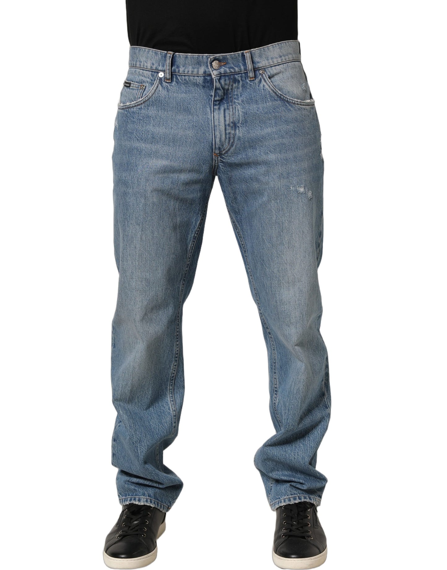 Light Blue Washed MidWaist Classic Denim Jeans