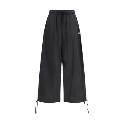 Black Polyester Casual Pants