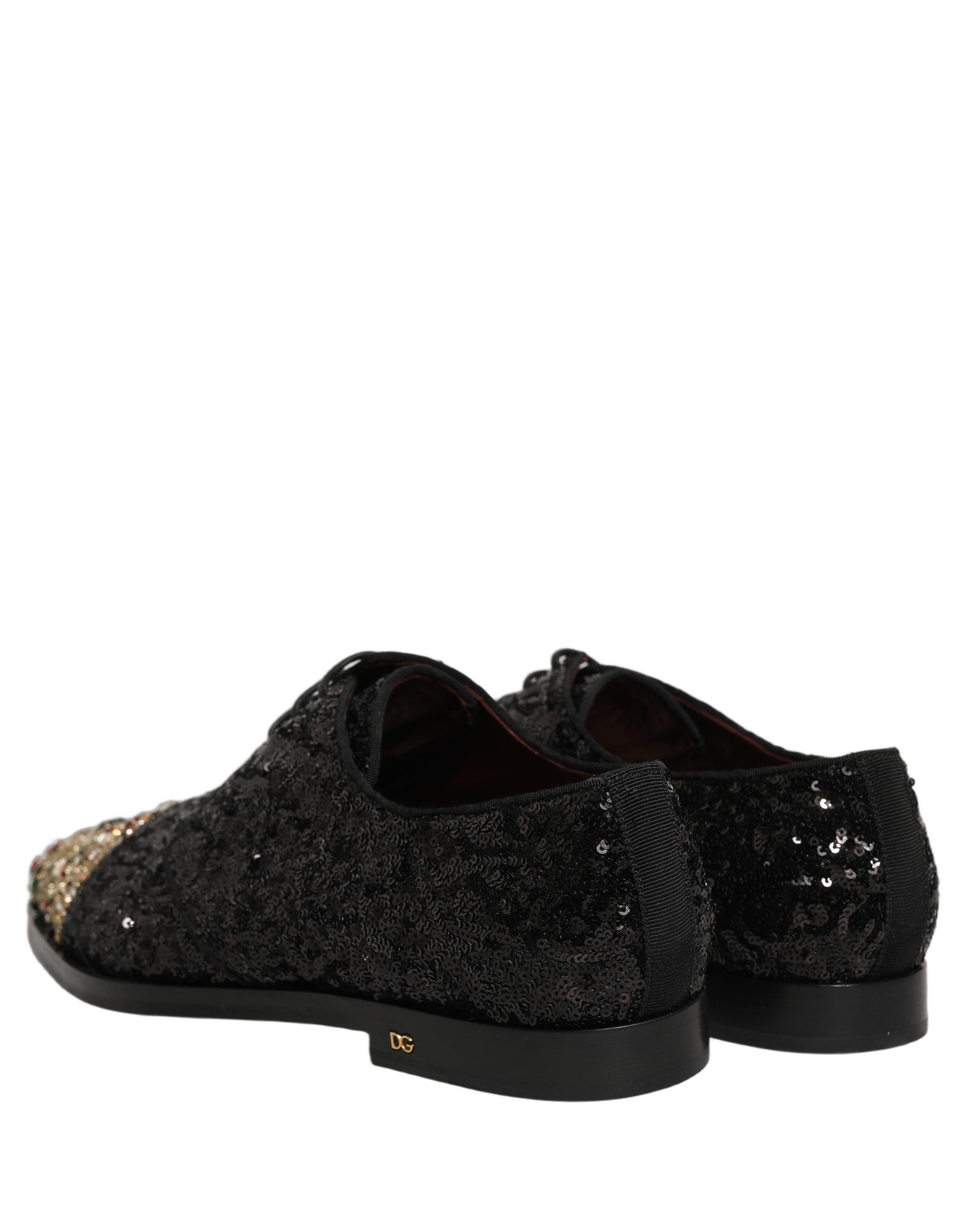 Black Sequin Embellished Men Derby Dress Shoes