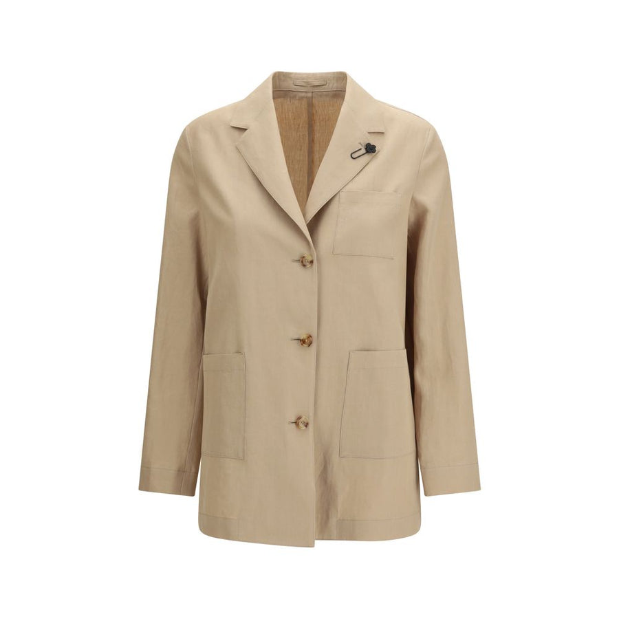 Beige Wool Oves Aries Full-Length Jacket
