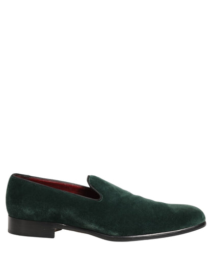 Green Suede Formal Slip On Men Loafers Shoes